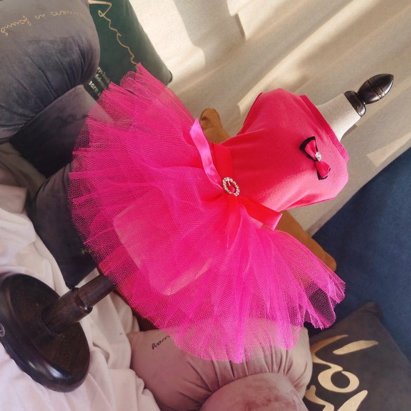 Fuchsia tulle Wedding Dresses for dog flower dog tutu skirt evening