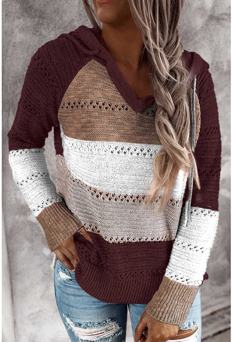 stitching three-color sweater  NSFM59029