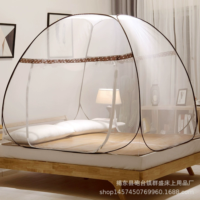 Шифрованная монгольская Юрта, без установки, подсветка из стальной проволоки, складной купол, кровать, молния, U-образная дверь, общежитие, бытовая москитная сетка