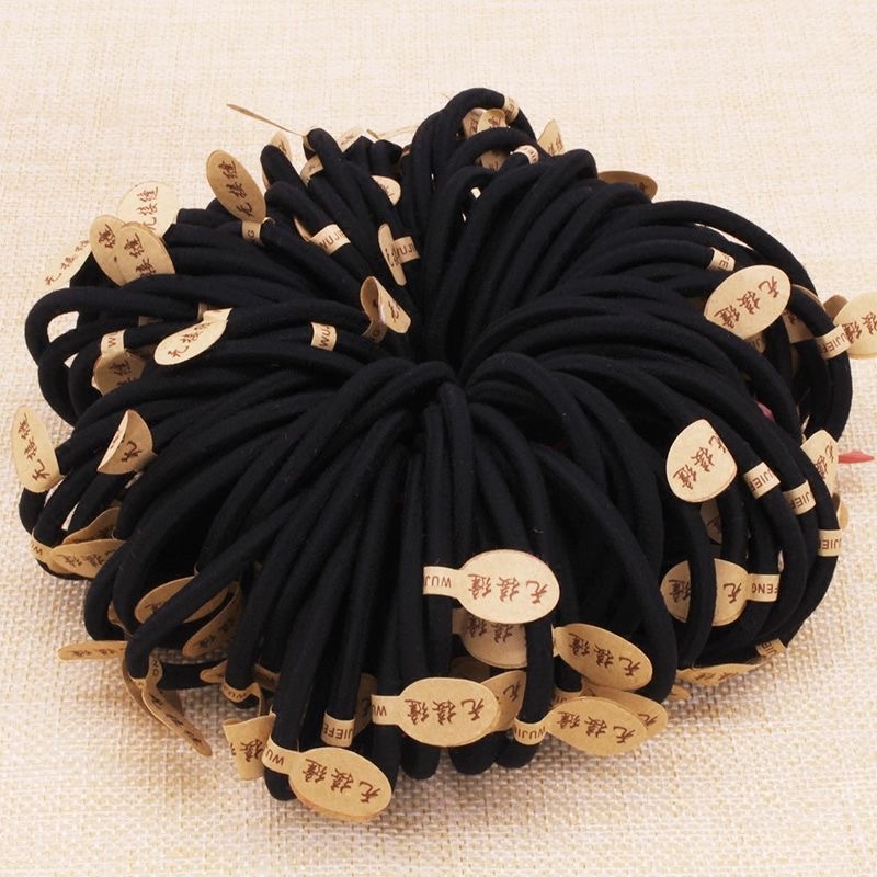 Korean Style High-elastic Hair Rope Thickened Seamless Hair Tie Black Rubber Band Hair Headband Durable Adult Hair Accessories