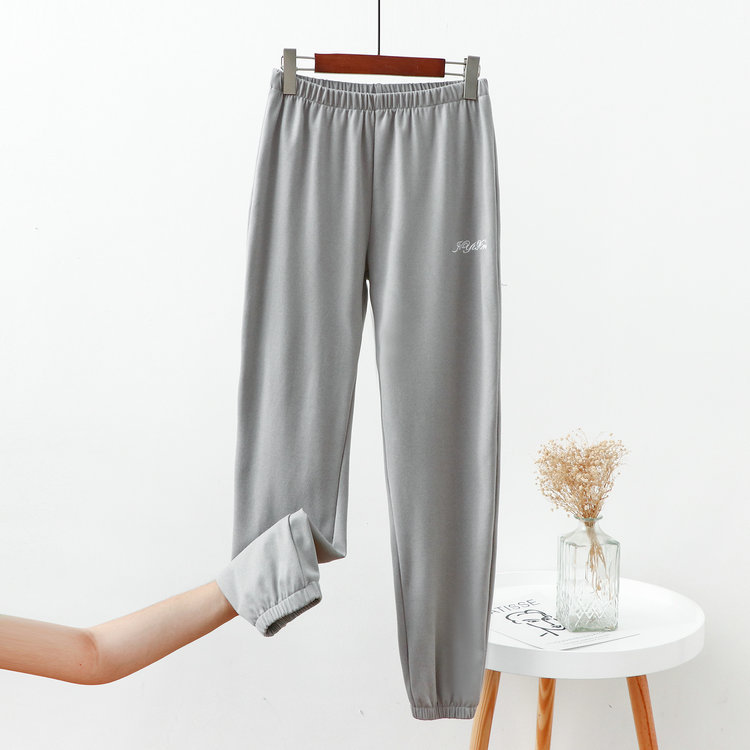 Corazón cálido homewear pantalones ropa de abrigo casual bloomers Otoño e Invierno suelto todo a juego de terciopelo casa tobillo-atado cálido perezoso pantalones de pijama