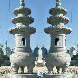 寺院六角石塔雕刻厂 园林石雕六角塔图片 景区石造六边塔造价