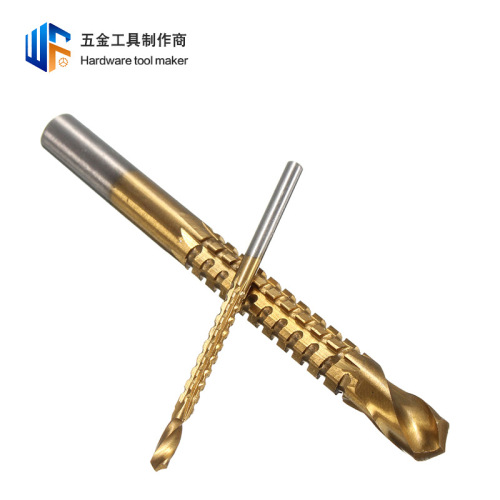 6pcs Woodworking Sawtooth Twist Drill Multifunctional Grooving Punch Saw Drill Bit High Speed ​​Steel Titanium Plated Twist Drill Bit Wholesale