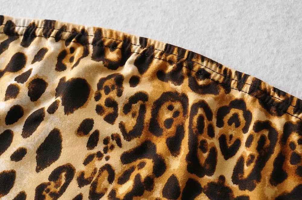 sexy leopard print short flat bottoming vest NSAC14013