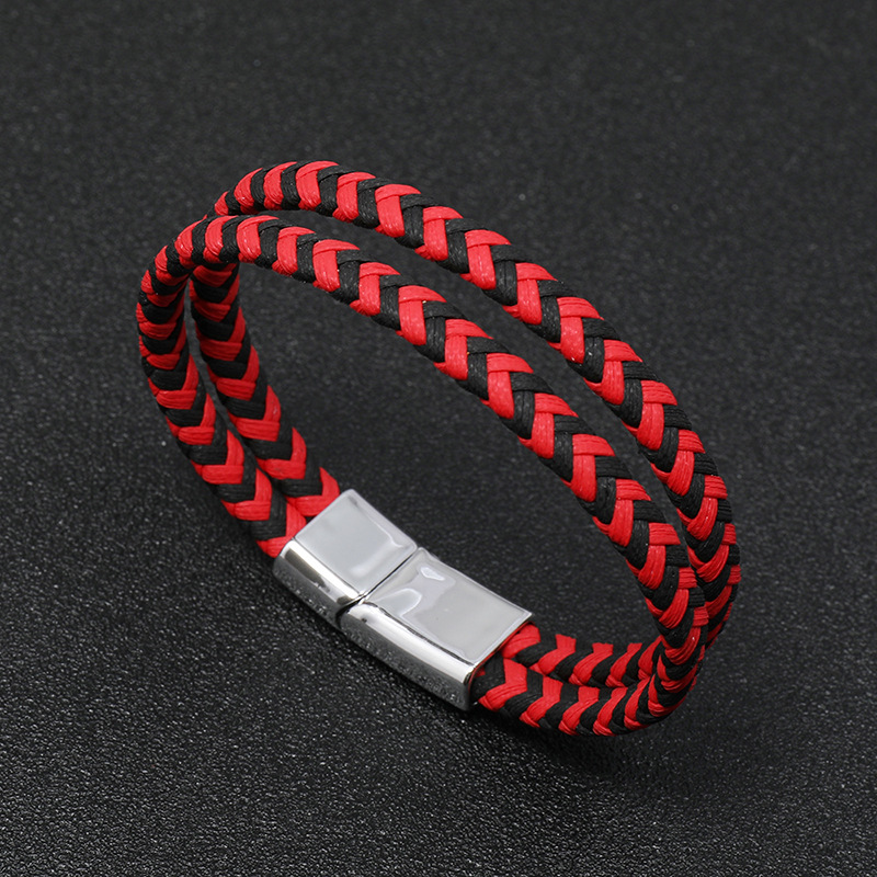 multi-layer woven simple leather bracelet