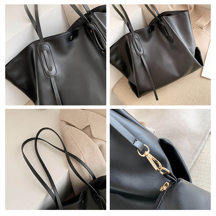 Soft-faced One-shoulder Women's New Autumn Tide Korean Large-capacity Simple Fashion Tote Handbag display picture 21