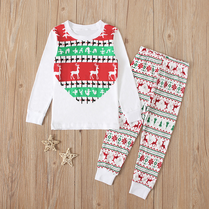 Weihnachten Kinder und mädchen Weihnachten Elch Langarm T-shirt + Hose 2 stück homewear kinder set_voghion.com