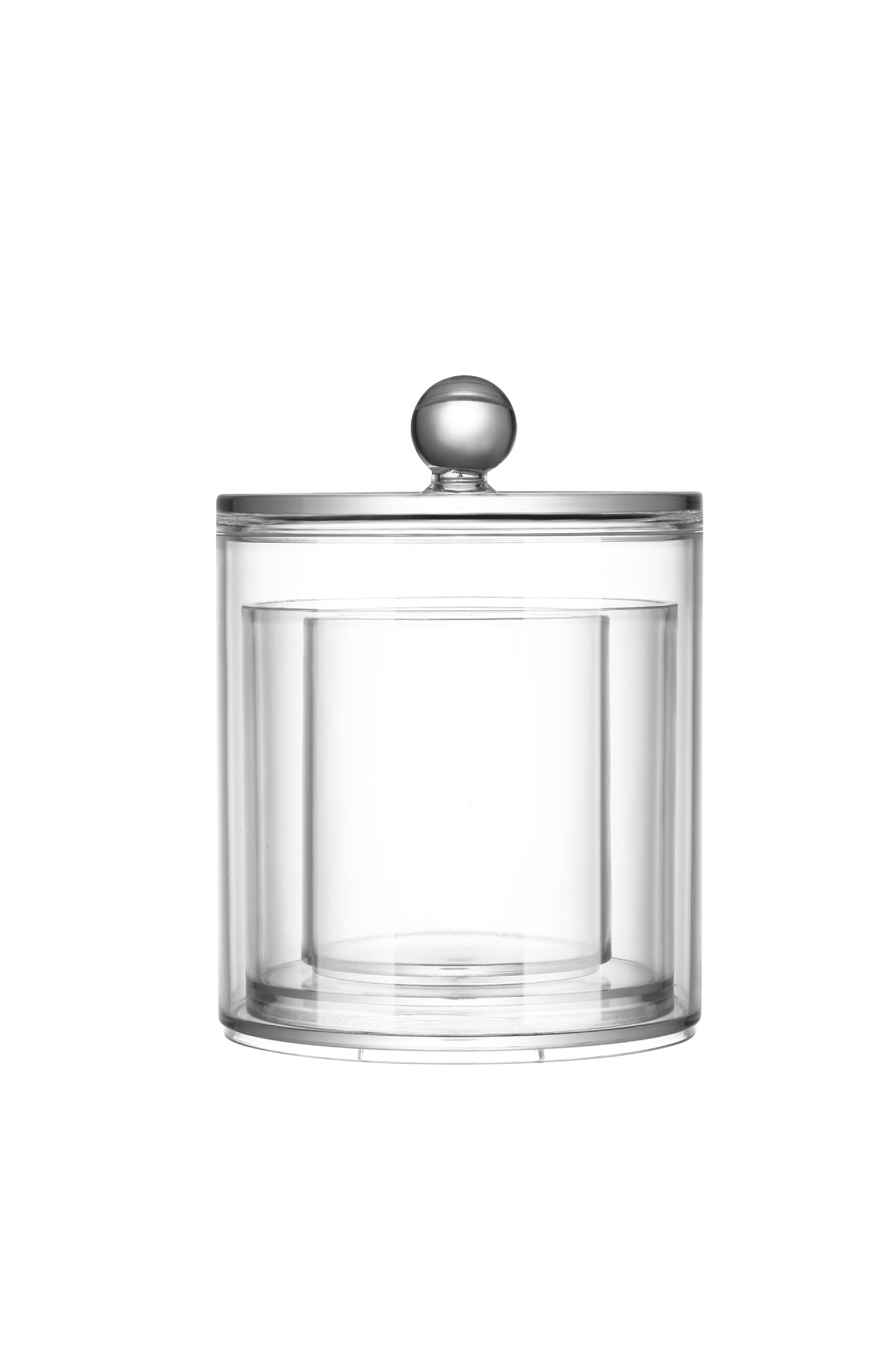 Caja de bastoncillo de algodón transparente tanque de almacenamiento caja de almacenamiento de baño algodón bola de algodón caja de polvo de almacenamiento de sal