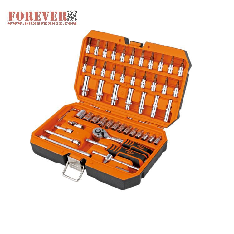华丰巨箭53件套华丰国际款套筒组套工具盒 HF-81053G汽修专用