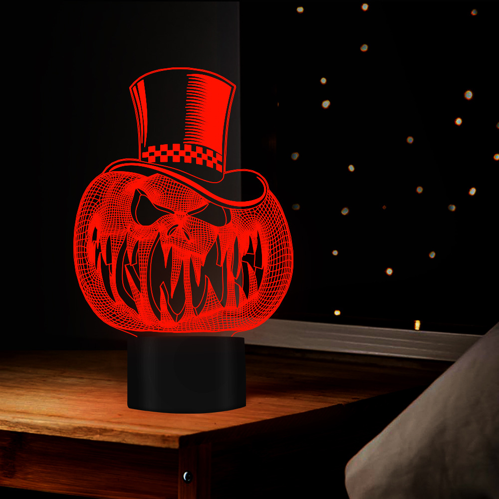 万圣节家居南瓜脸夜灯 USB新奇特智能遥控床头喂奶灯FS-5187