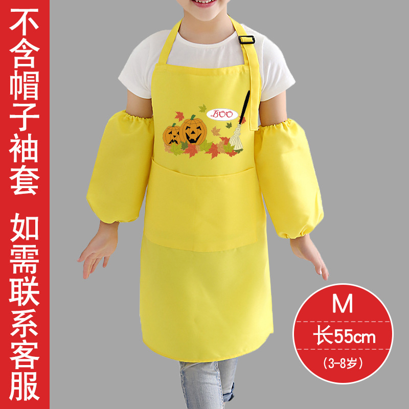 Estilo coreano de los niños delantal sin mangas Navidad Halloween tema actividad ropa comer pintura delantal protector imprimible