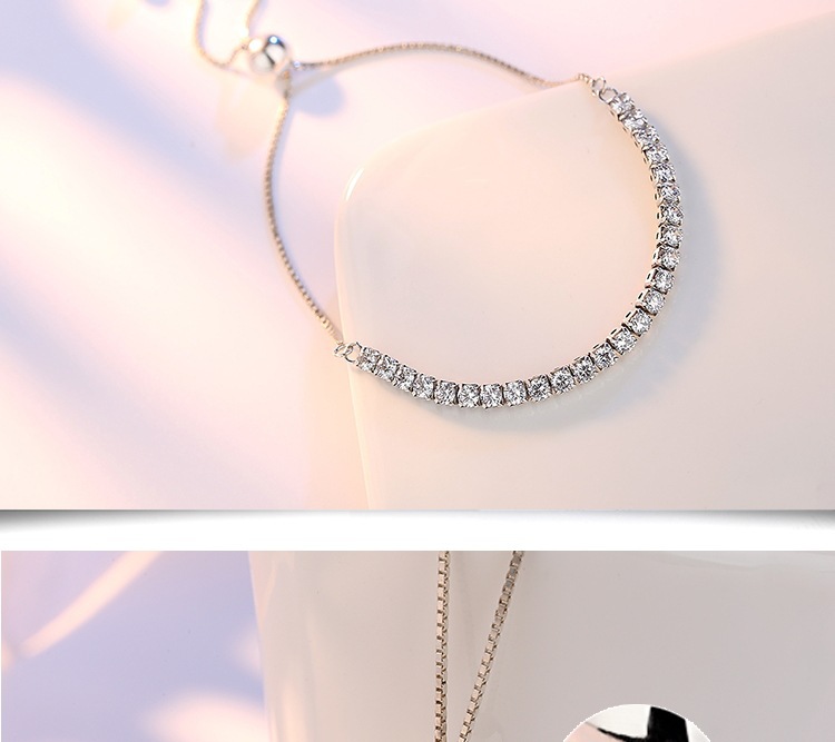 Elegant Diamond Tennis Zircon Crystal Bracelet display picture 7