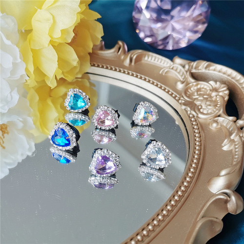 White shoes gemstone shoe buckle retro diamond accessories shoelace decoration pendant shoe flower ocean heart love crystal