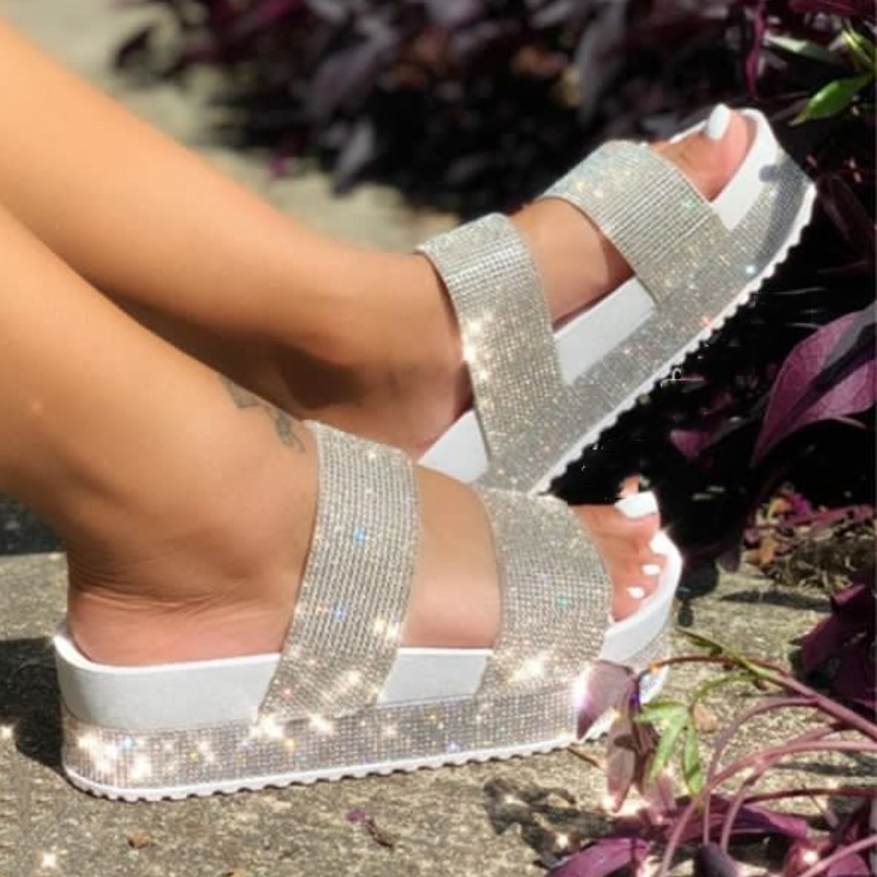 Damen Sandalen Mit Strass Glitzernde Pantoletten Für Jeden Anlass_voghion.com