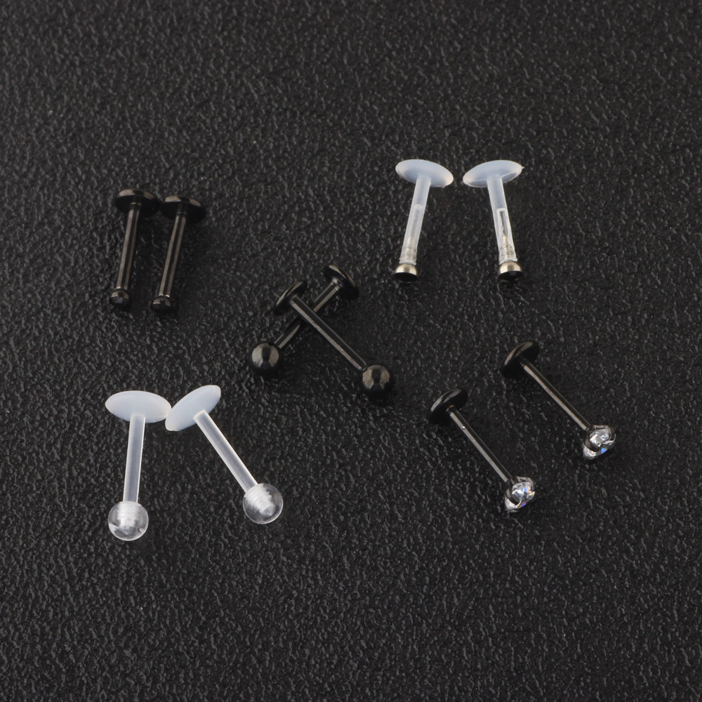 Pointed titanium steel lip stud product view