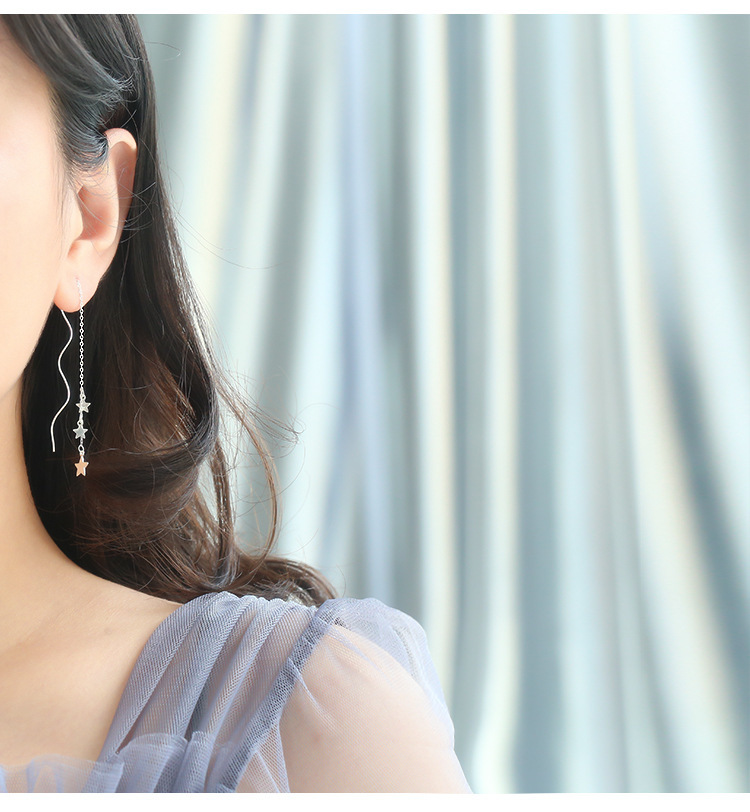 Fashion Star Long Wave Tassel Earrings display picture 1