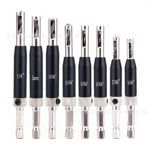 Cross-border new door and window hinge hinge drilling hole hexagonal drill bit positioning irregular drilling black hinge drill set