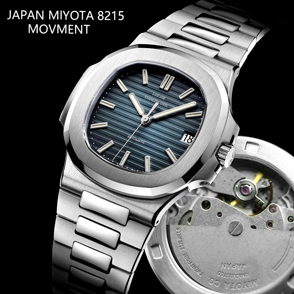 MIYOTA8215 lgxige yaponcha MIYOTA 8215 mexanizmli avtomatik mexanik erkaklar soati hashamatli dizayndagi Nautilus soati erkaklar soati