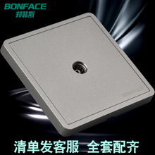 86型墙壁一位电视插座家用酒店暗装单有线TV闭路电视灰色插座面板