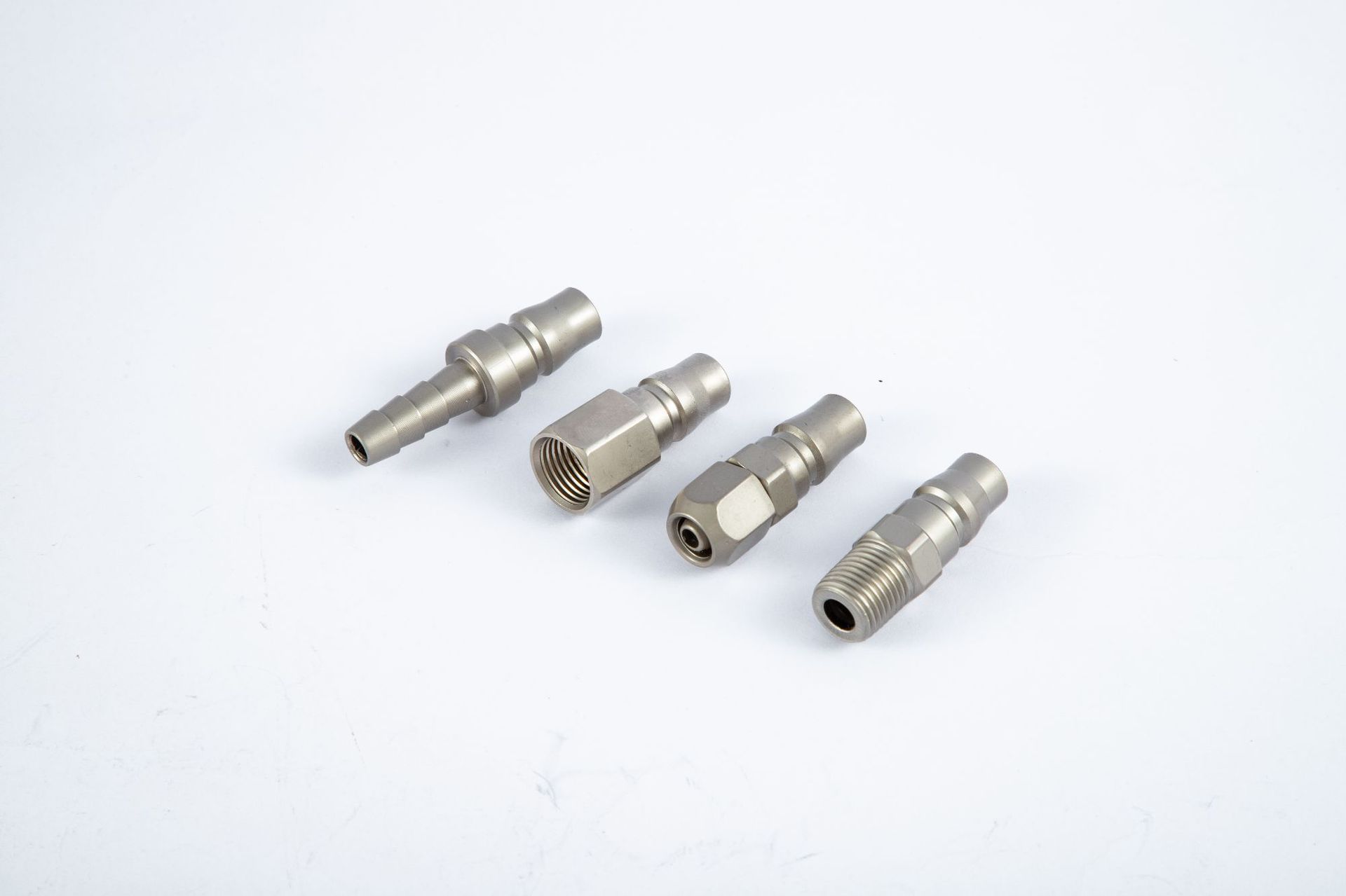 进气接头气动接头亚光镍高硬度气管公接头1/4外螺纹接头插管接头