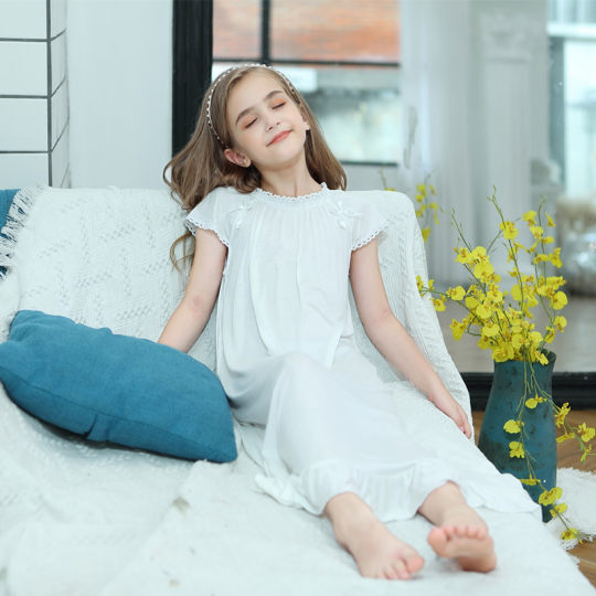 Girls' Children's Clothing Summer Modal Cotton Girls' Long European and American Pajamas Pajamas Home Clothes