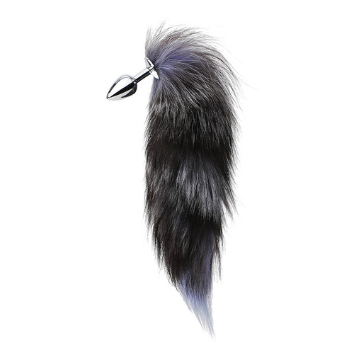 Adult novelty female anal toy, sexy fox tail, small metal genuine dog tail anal plug