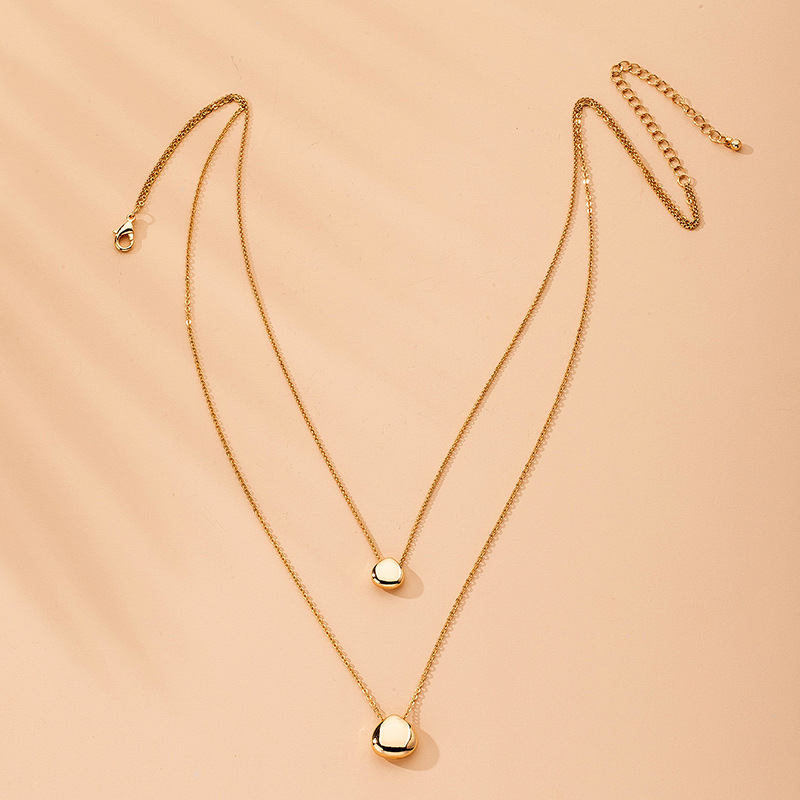 Fashion New Ingot Alloy Water Drop Double-layer Clavicle Chain For Women display picture 1