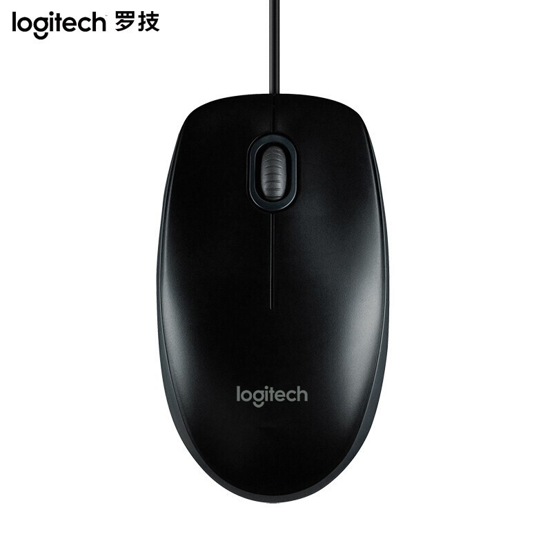 罗技（Logitech）M100r 鼠标 有线鼠标 办公鼠标 大手鼠标 黑色|ms