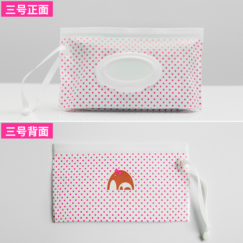 En stock al por mayor bebé EVA bolsa de tejido húmedo bolsa de embalaje extraíble portátil Flip ventana sanitaria bolsa de tejido húmedo bolsa