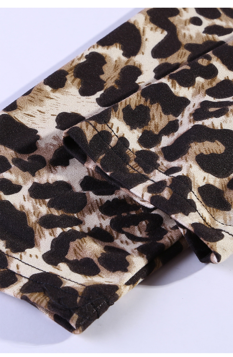 suéter de mujer de manga larga con estampado de leopardo y estampado de leopardo con capucha y cuerda NSSI2398