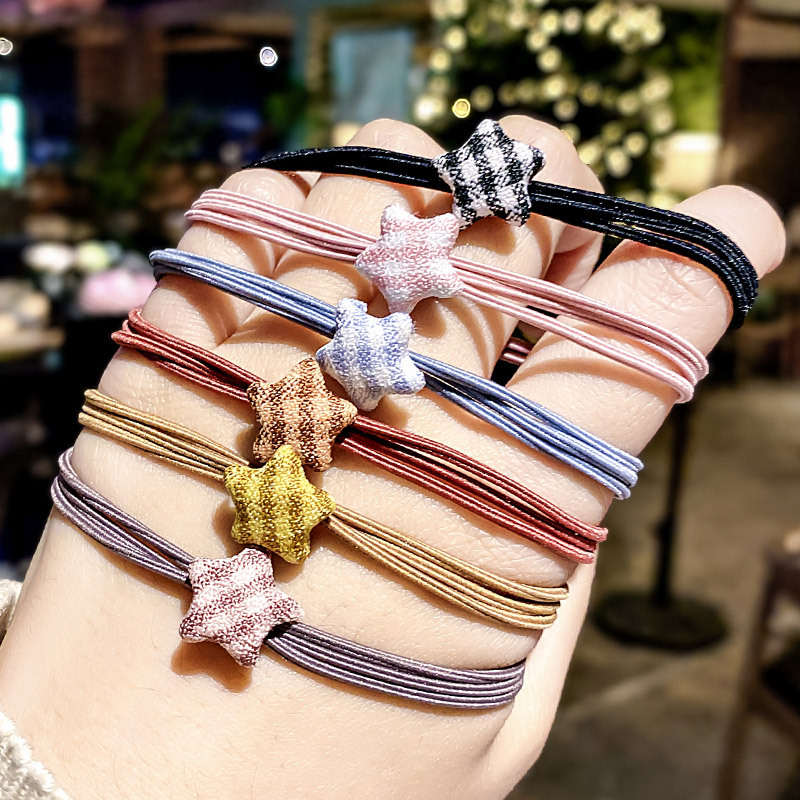 the republic of korea Red Hair Band star Tie Tousheng Elastic Simplicity temperament Ponytail Triple Hairpin