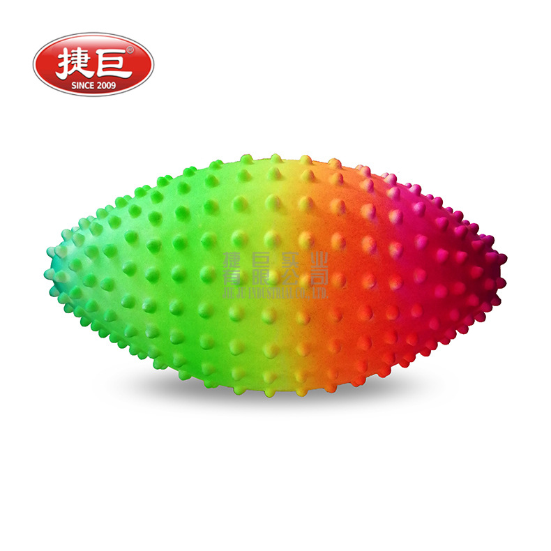 美式橄榄球 PVC刺頭橄榄球彩虹色印刷運動玩具