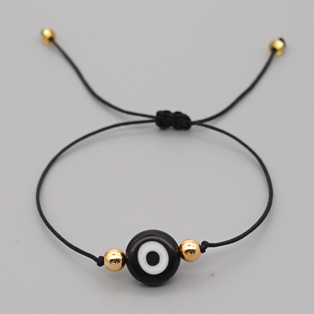 Colored Glaze Demon Eyes Treasure Rope Bracelet Simple Bracelet display picture 15