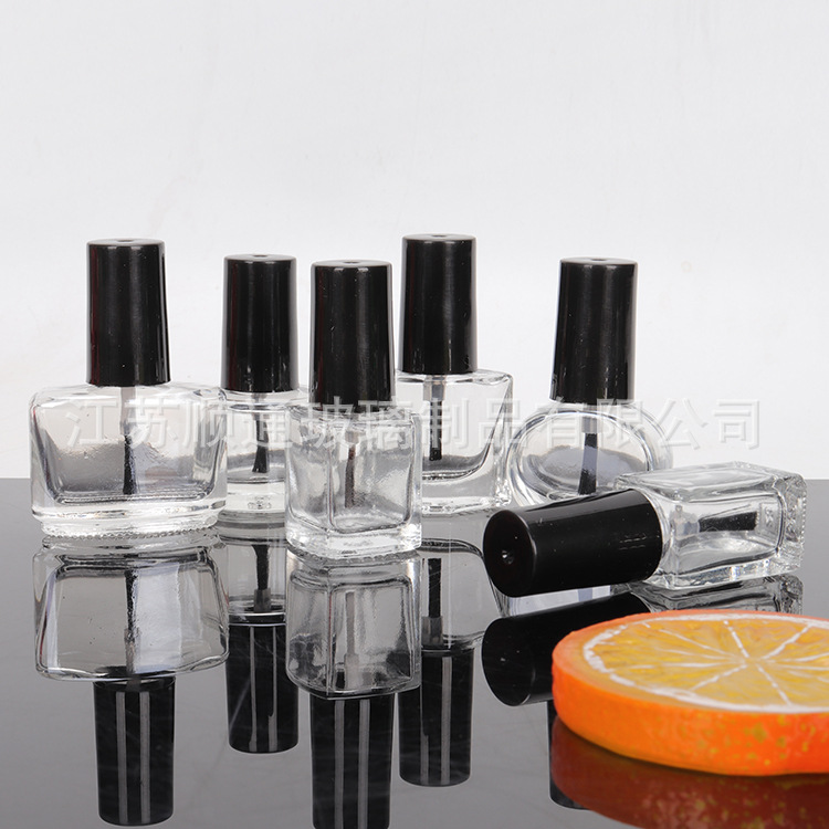 Botellas Vidrio para Esmalte 5–15 ml — Con Brocha (Transparente)