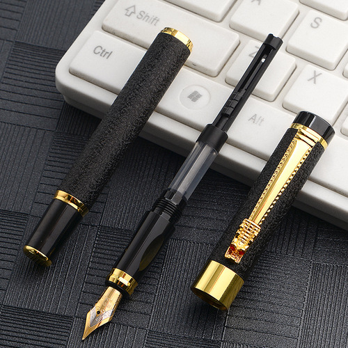 Hill black metal pen business gift pen custom logo primary school students calligraphy practice pen
