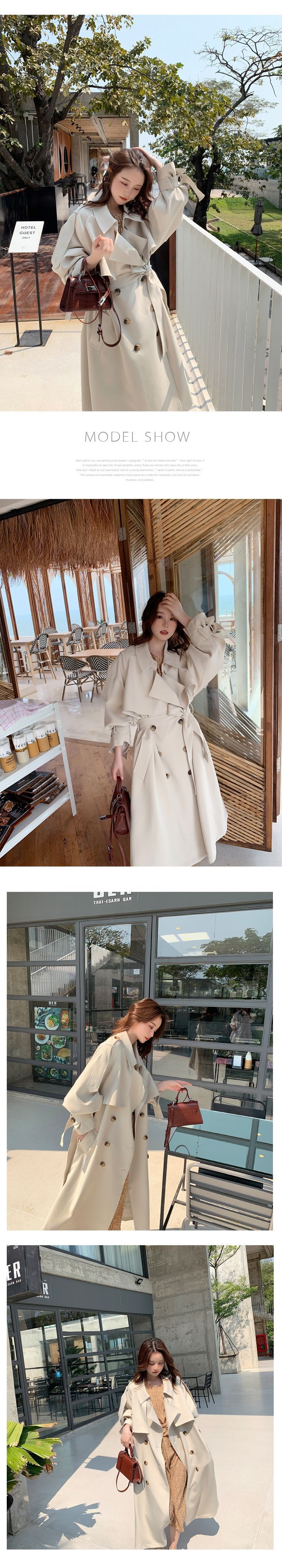 Korea Loose Oversize Double-Breasted Long Trench Coat Women White Black Duster Coat Windbreaker Lady Outerwear Autumn Clothes