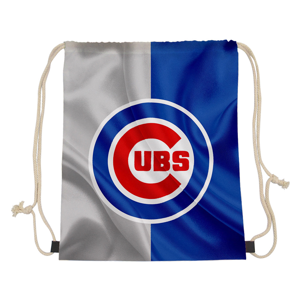 抽绳袋子定制图案MBL棒球印第安小熊简约帆布收纳袋便携收帆布袋
