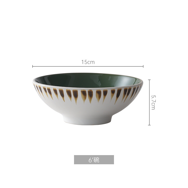 INS nórdico creativo tazón de cerámica y combinación de platos desayuno doméstico tazón de arroz tazón de fideos tazón de sopa Hotel plato occidental traje