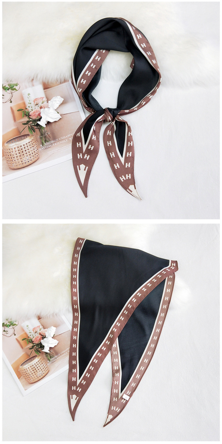 New Twill Letter Diamond-shaped Small Silk Scarf display picture 16