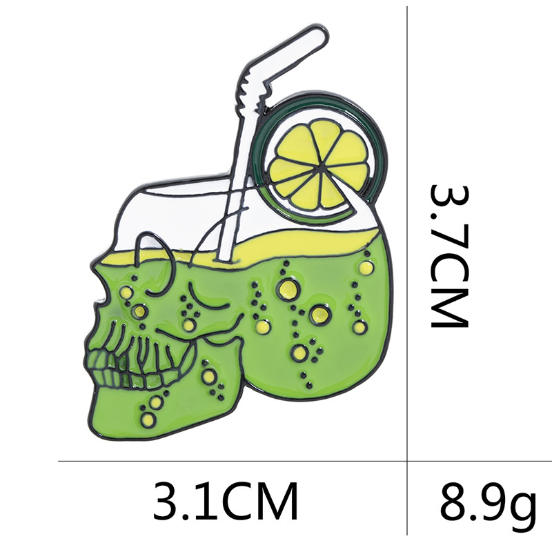 Grenz Überschreitende Neue Europäische Und Amerikanische Punk-stil Halloween-schädel-legierung Brosche Teekanne Zitronensaft-schädel Brosche display picture 1
