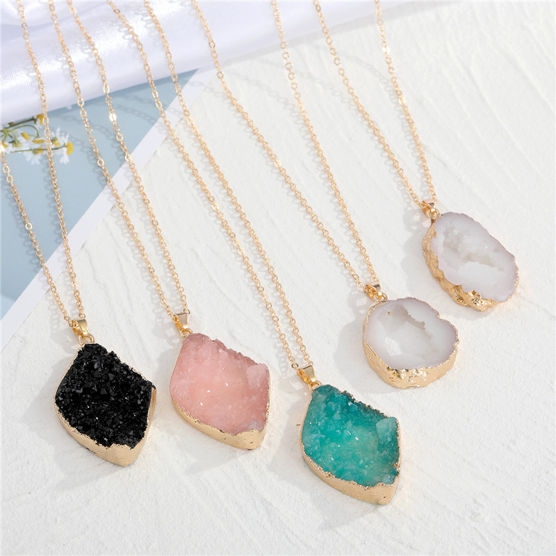 New Exaggerated  Irregular Pendant Imitation Natural Stone Resin Necklace display picture 1