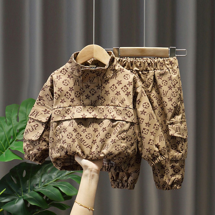 girl 2020 new pattern Children net Autumn clothes spring and autumn Female baby spring clothes Western style Boy bolt fabric suit