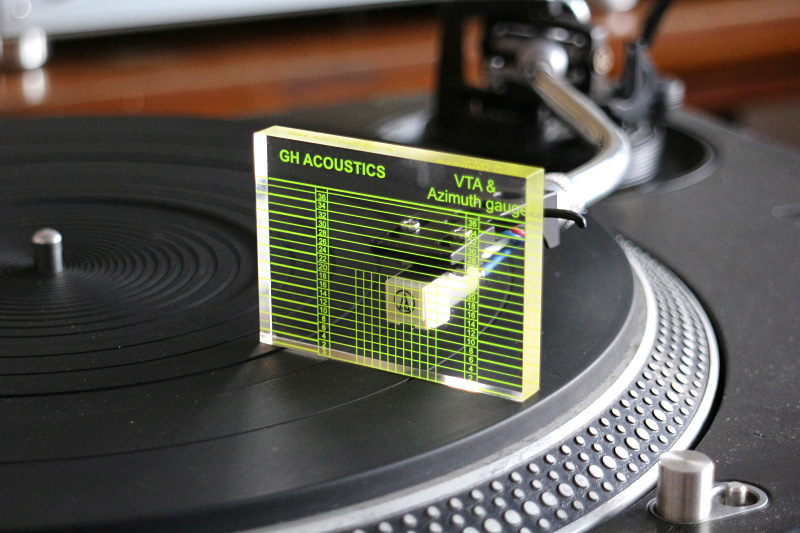 Reproductor de vinilo HD que mide la cabeza y el brazo VTA equilibrio y regla de ajuste de acimut