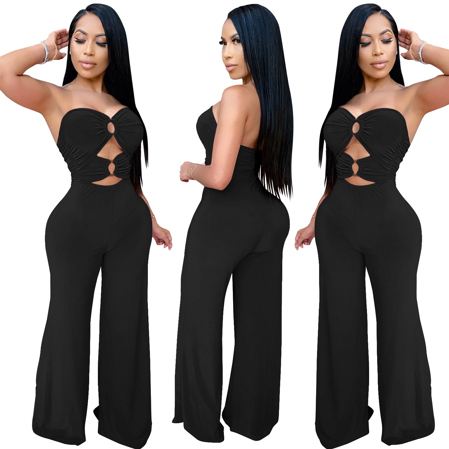 Breast-Wrapped Wide-Leg Jumpsuit NSXYZ81577