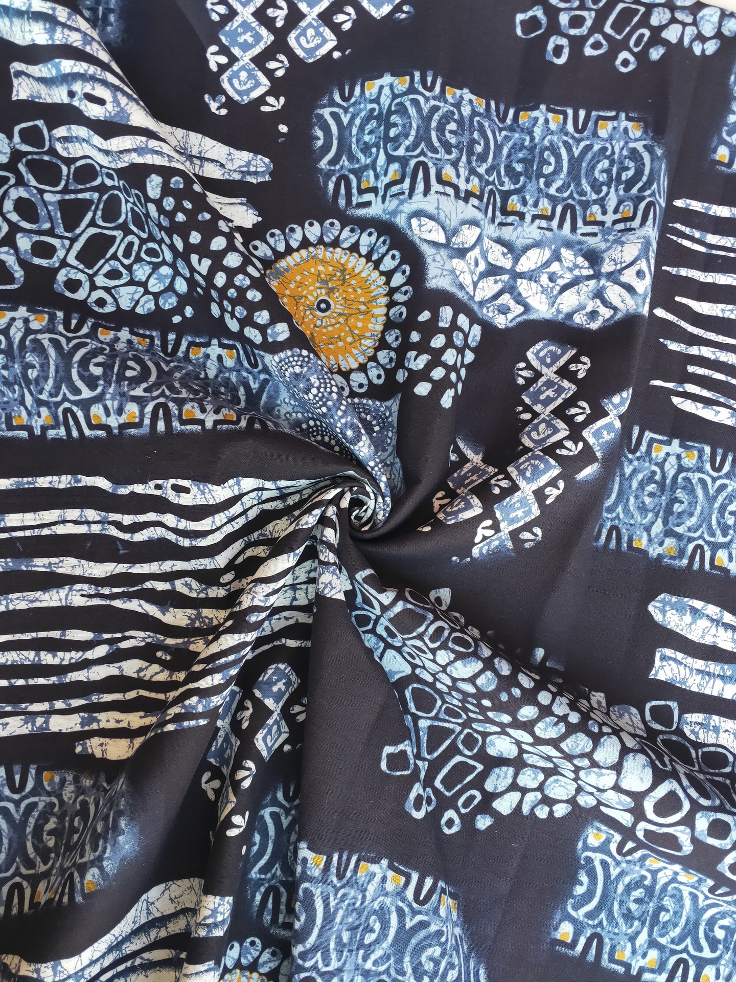 Chinese style cotton and linen traditional printing and dyeing blue calico tablecloth cotton and linen for retro ethnic clothing 2