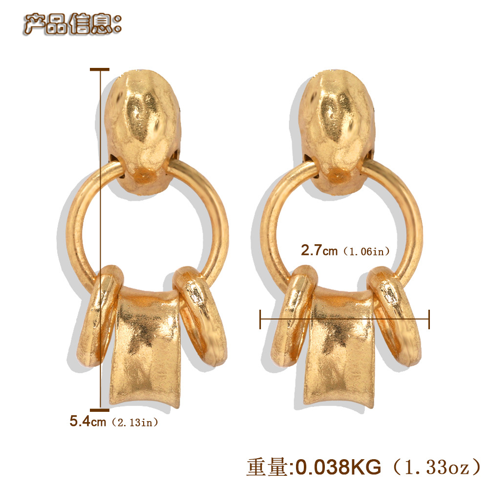 New Fashion Simple Ring Earrings Alloy Plating Earrings Wholesale display picture 1