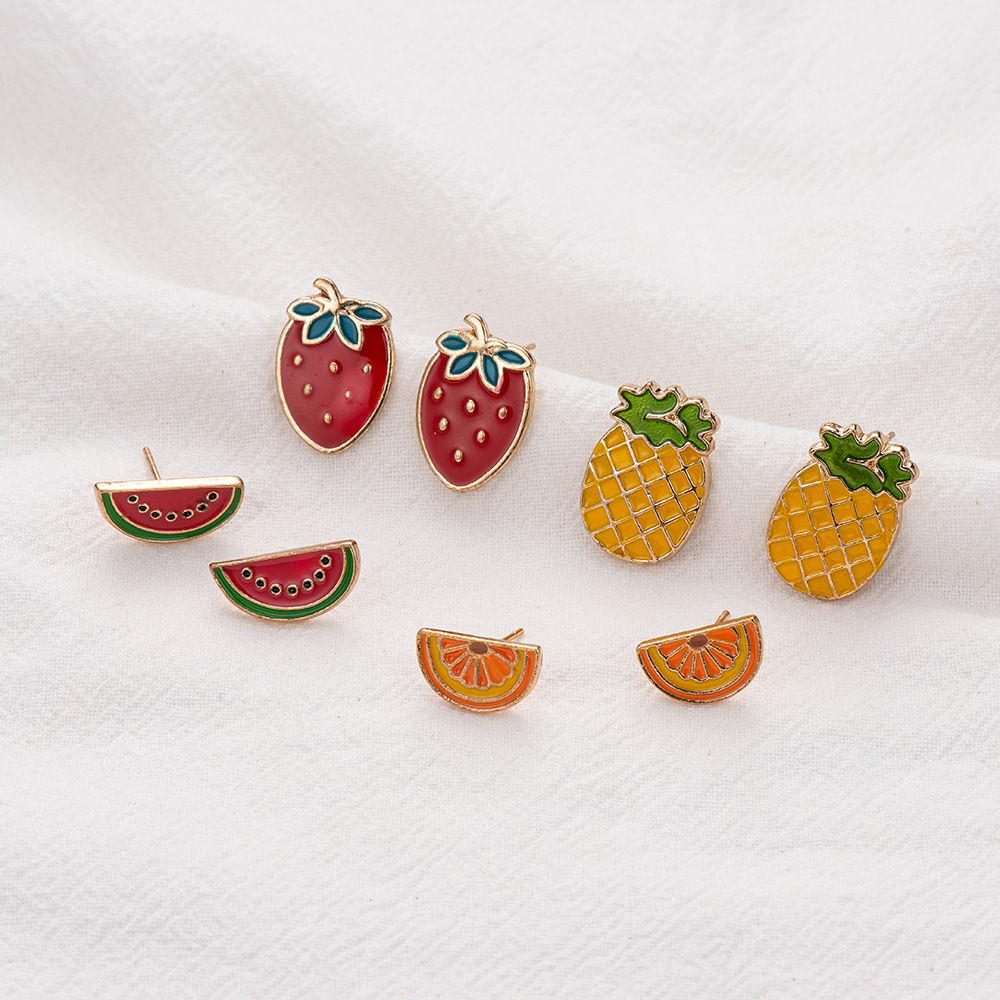 Wholesale Alloy Fruit Orange Lemon Earrings display picture 4