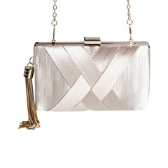 Cross-border classic tassel evening bag, hand-woven evening bag, silk clutch bag, source of goods, factory direct sales