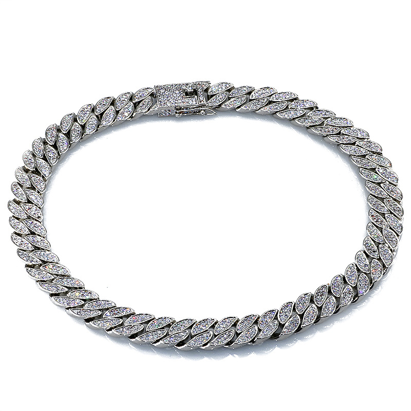 Manufacturers Supply Amazon Hot Hip Hop Cuban Link Chain Copper Inlaid Zircon Cuban Link Chain Bracelet Necklacepicture4