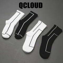 Line socks for male and female students, Korean version of ulzzang mid-calf socks for couples, trendy brand long cotton socks